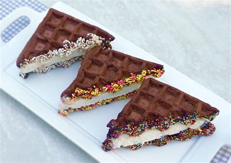 Chocolate Waffle Ice Cream Sandwich is a perfect summer dessert.