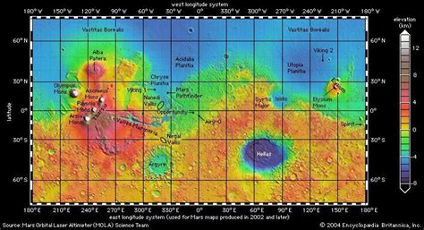 90b. Elevation Map of Mars. | Elevation map, Contouring and ...