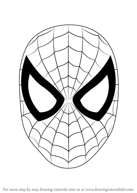 Learn How to Draw Spiderman Face (Spiderman) Step by Step : Drawing ...