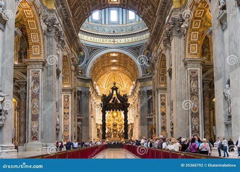 Interior Of The St Peter S Basilica In Rome Editorial Photography ...