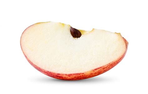 Premium Photo | Slice of red apple fruit without seed isolated on white ...