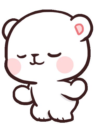 Happy White Bear Sticker by milkmochabear for iOS & Android | GIPHY