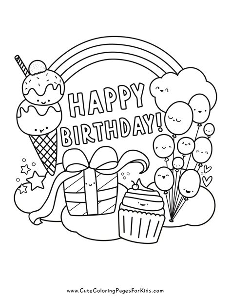 Free Printable Birthday Coloring Pages - Cute Coloring Pages For Kids