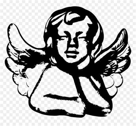 Transparent Angel Clipart Black And White - Angel Baby Cherub Clipart ...