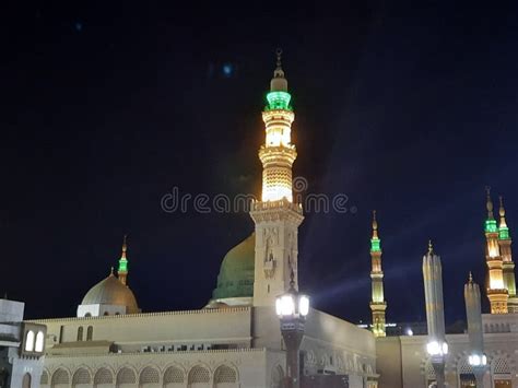 Beautiful View of Masjid Al Nabawi, Madinah at Night. Stock Image ...