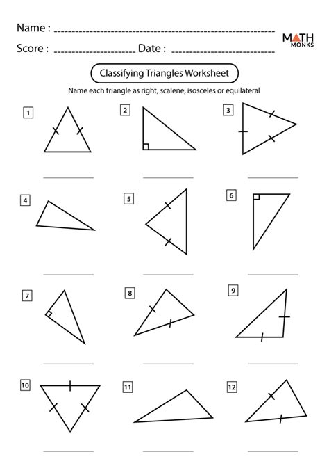 Types Of Triangles Worksheet Printable - Printable Templates Free