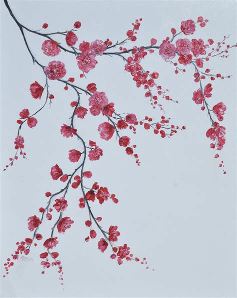 cherry blossom painting, paintings of cherry blossom, cherry blossom ...