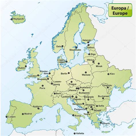 Map Europe Capital Cities — Stock Photo © artalis #222085014