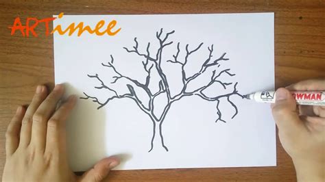 Let's Drawing a Cherry Blossom Tree ( For beginner ) - YouTube