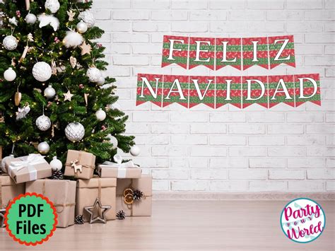 Printable Feliz Navidad Banner , Instant Digital Download Christmas ...