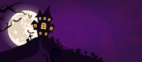 Halloween scary vector background. Spooky graveyard and haunted house ...