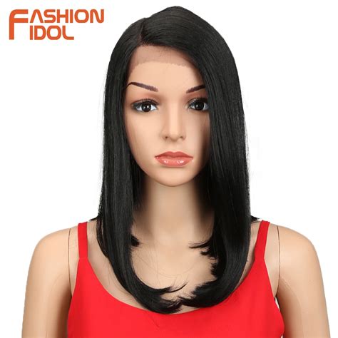 FASHION IDOL 20 Inch Lace Front Wig Medium Wavy Synthetic Hair Wigs ...