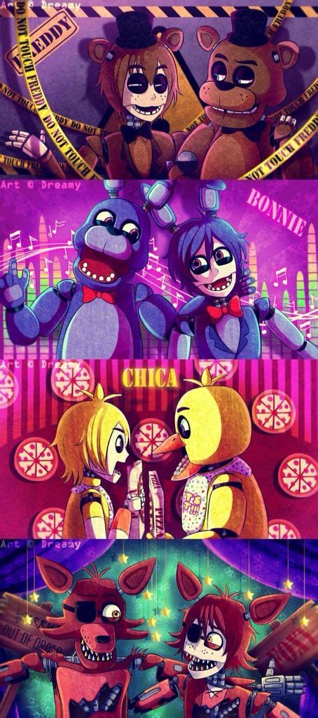 Fnaf Bonnie chica Freddy foxy | Imagenes de fnaf anime, Fnaf dibujos ...