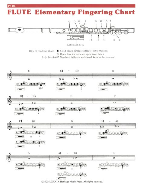 Elementary Fingering Chart - Flute