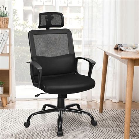 Costway Mesh Office Chair High Back Ergonomic Swivel Chair W/ Lumbar ...