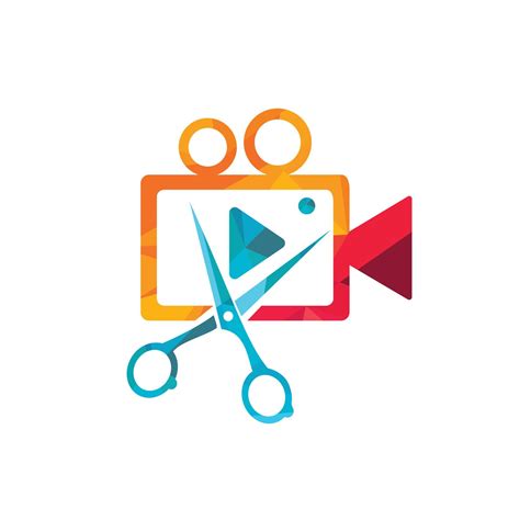 Movie film editor vector logo design. Video editing logo concept ...