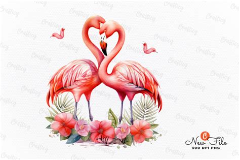 Flamingo Couple Valentine Clipart Graphic by Crafticy · Creative Fabrica