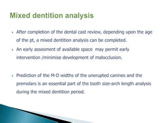 Mixed dentition analysis | PPT