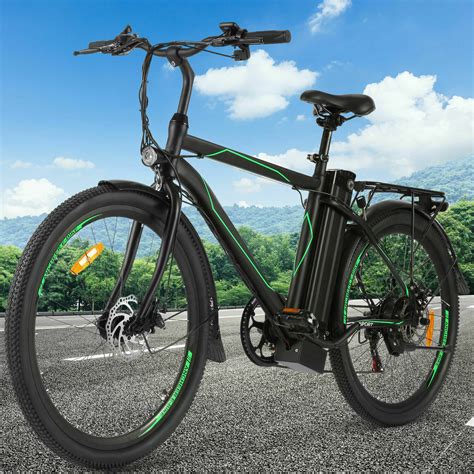 26″ Electric Cruiser Bike, 350W City Ebike Commuter Bicycle Shimano 7 ...