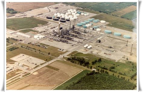 Aerial view of the refinery today which is now located where RCAF ...