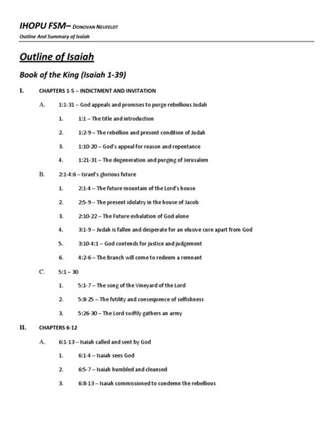 Outline and Summary of the book of Isaiah | Isaiah | Book Of Isaiah