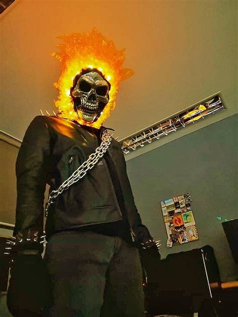 My last minute Ghost Rider costume I did Friday last week. : r/pics