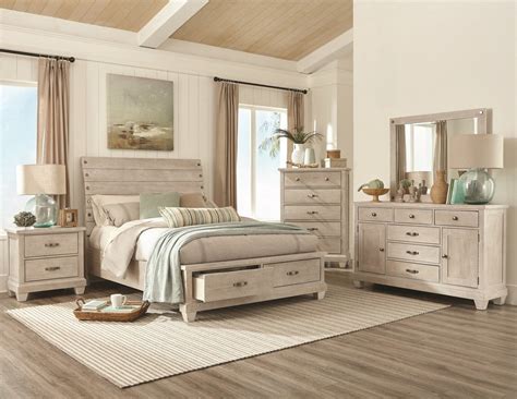 White Wash Country Queen Bedroom Set | My Furniture Place