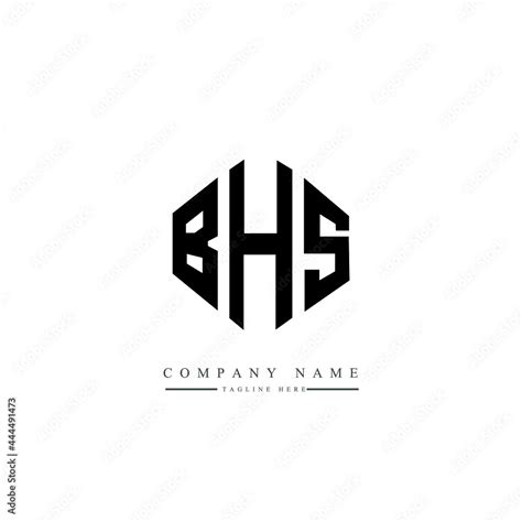 BHS letter logo design with polygon shape. BHS polygon logo monogram ...