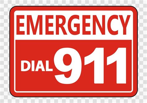 Emergency Call 911 Sign on transparent background 2306610 Vector Art at ...