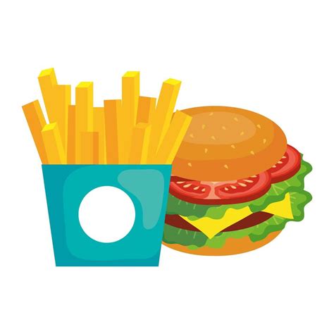 french fries and hamburger vector design 1894400 Vector Art at Vecteezy