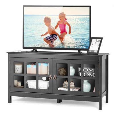 Costway 50'' Tv Stand Modern Wood Storage Console Entertainment Center ...