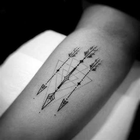 40 Geometric Arrow Tattoo Designs For Men - Sharp Geometry Ideas