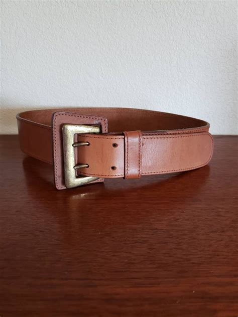 Vintage Wide Leather Rugged Belt, Brown Wide Leather … - Gem