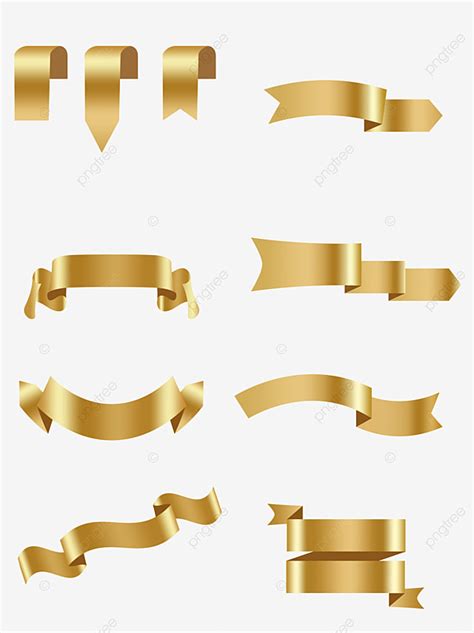 Gold Ribbon Banner Vector Clipart