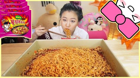 4X SPICY MALA FIRE NOODLE CHALLENGE!! - YouTube