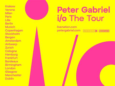 i/o The Tour on general sale now - PeterGabriel.com