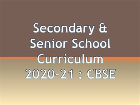 Secondary & Senior School Curriculum 2020-21 : CBSE – Govtempdiary