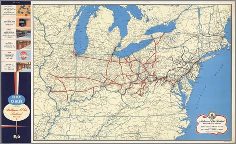 Baltimore & Ohio Railroad Geographically Correct Map of Northeastern ...