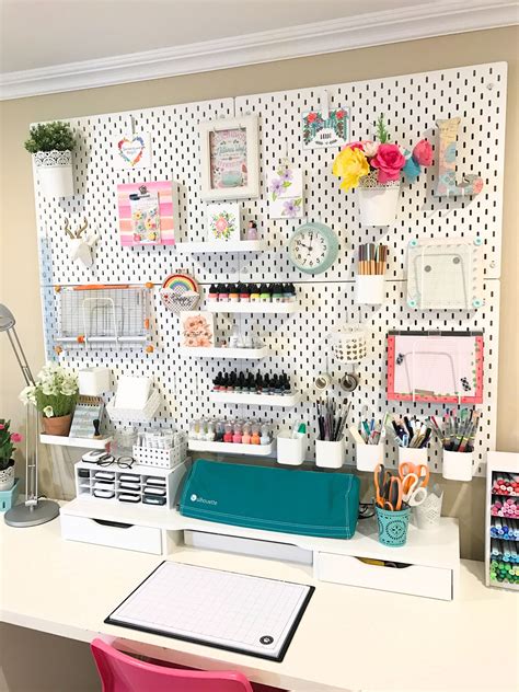 IKEA Skadis pegboard used for craft room organization makeover ...