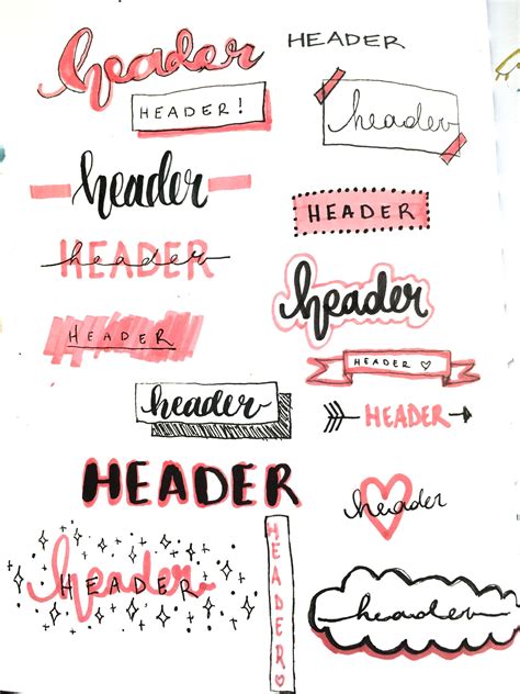 Bullet Journal Headers | Bullet journal lettering ideas, Bullet journal ...