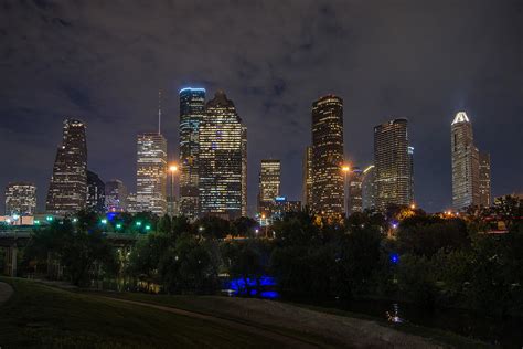 Houston Skyline At Night Photograph by Todd Aaron