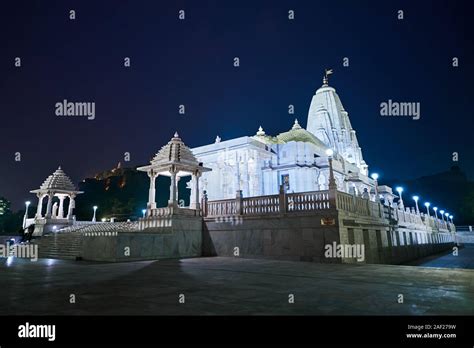 Birla Mandir - Hindu temple in Jaipur, India. White hindu temple in the ...