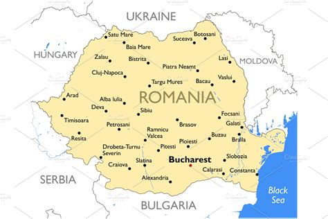 Romania map | Custom-Designed Illustrations ~ Creative Market