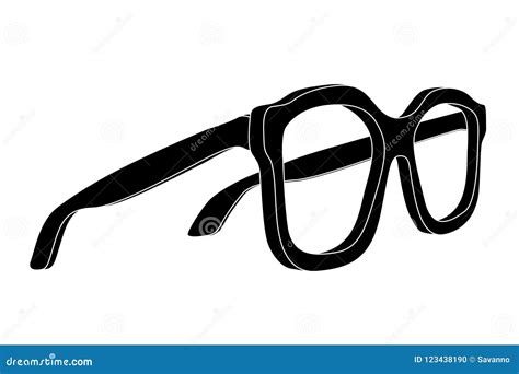 Glasses. Black Flat Drawing Stock Vector - Illustration of flat ...