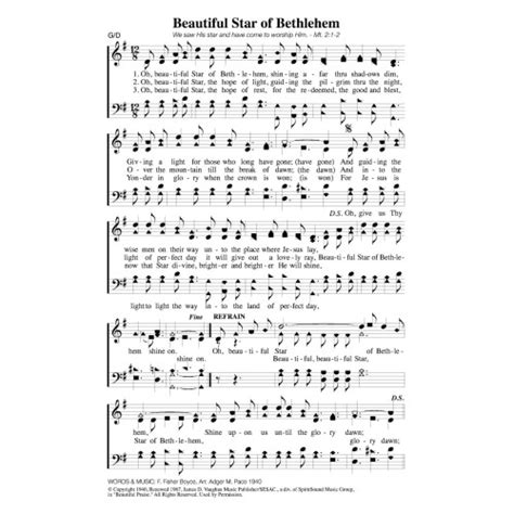 Free Printable Sheet Music For Beautiful Star Of Bethlehem - PRINTABLE ...