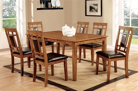 Freeman I Light Oak 7 Piece Dining Room Set from Furniture of America ...