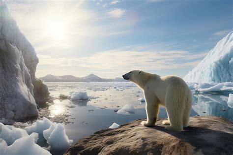 Premium AI Image | Polar bear habitat loss with beforeandafter images ...