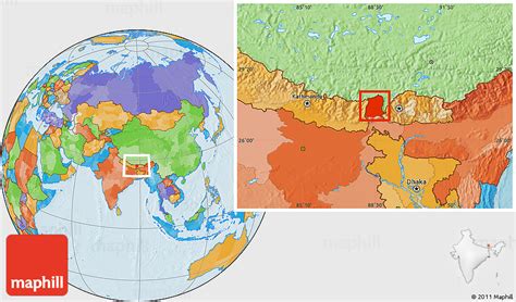 Political Location Map of Sikkim