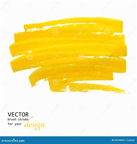 Bright Yellow Brush Stroke Hand Painted Stock Illustration - Image ...