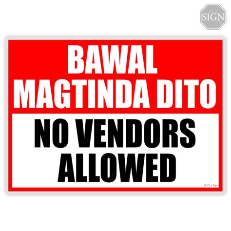 No Vendors Allowed - Laminated Signage - A4 Size | Lazada PH